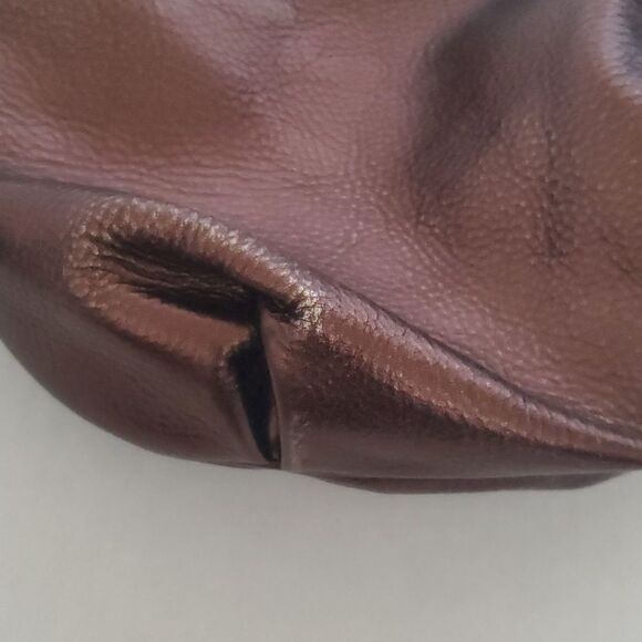 BRIGHTON Metallic Bronze Leather Small Hobo Bag‎ - Picture 5 of 9